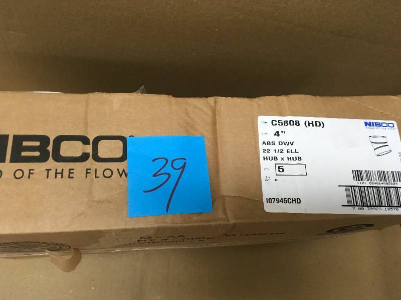 NIBCO 4 in. ABS DWV 22-12 Degree Hub x Hub Elbow CASE 5 PCS