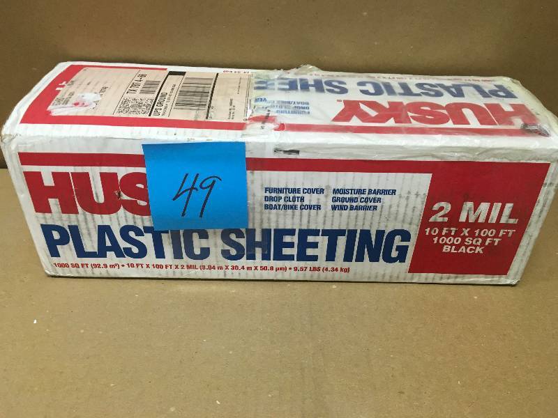 HUSKY 10 ft. x 100 ft. Black 2 mil Plastic Sheeting