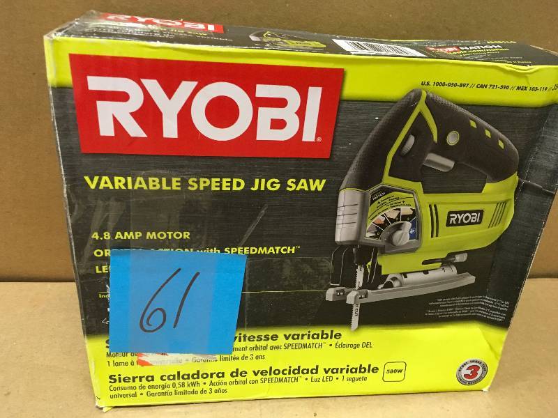 RYOBI 4.8-Amp Variable Speed Orbital Jig Saw  USED