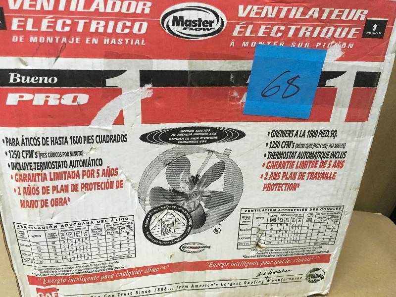 MASTER FLOW Power Attic Ventilator Gable Mount Vent Brand Sealed