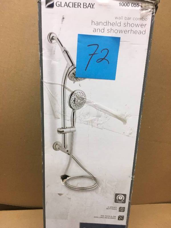 GLACIER BAY 5-Spray Wall Bar Shower Kit in Chrome