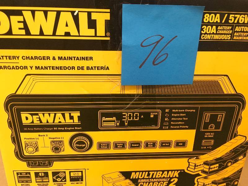 DEWALT 30 Amp Multi Bank Battery Charger with 80 Amp Engine Start