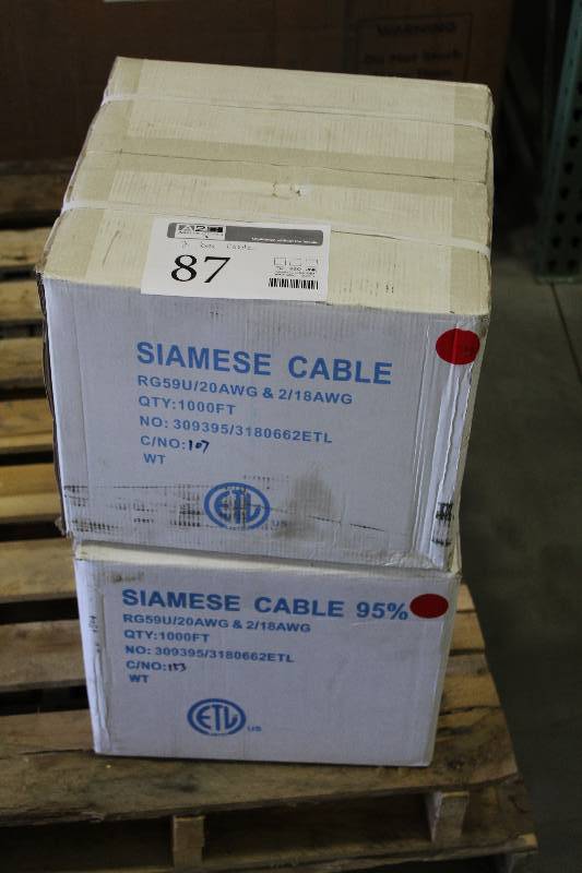 lot 87 image: Lot of (2) Boxes of Siamese Cable