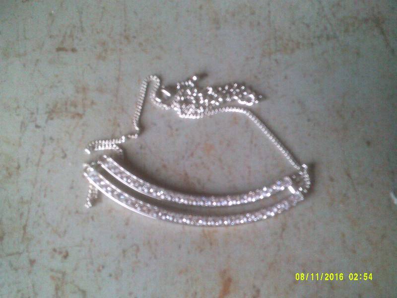 SILVER AND DIAMOND NECKLACE