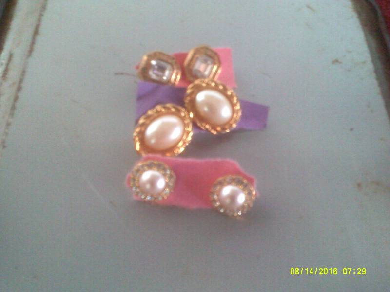 3 PAIR GOLD EARINGS