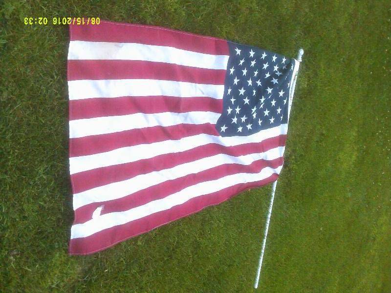 AMERICAN FLAG AND POLE