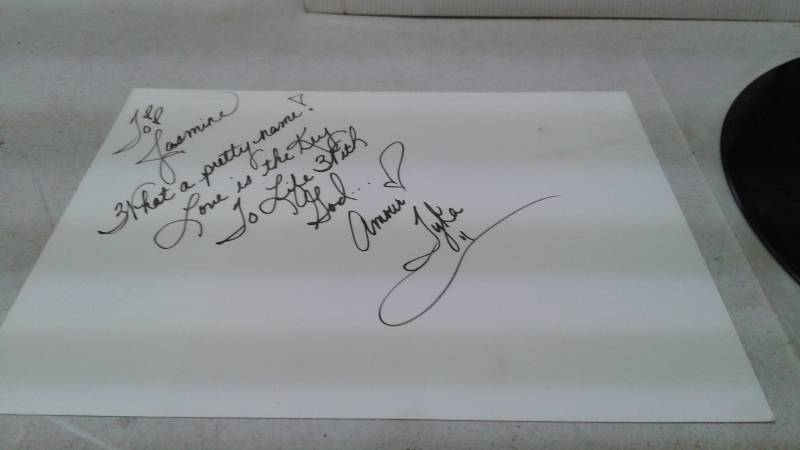 lot 4 image: Tyka Nelson Dark Blue 12 Vinyl LP Record, Used Good Condition, Has Signed Picture With It, Princes Sister