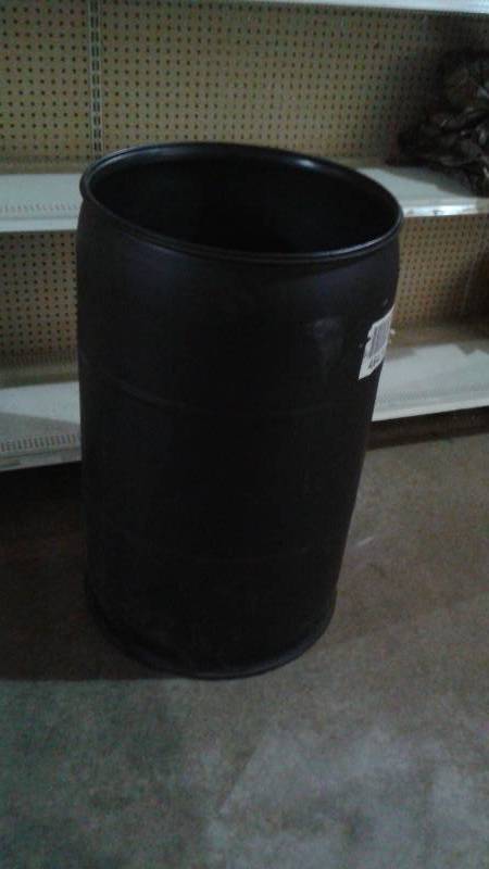 lot 78 image: Plastic Drum Barrel No Lid, Used, Empty - Black