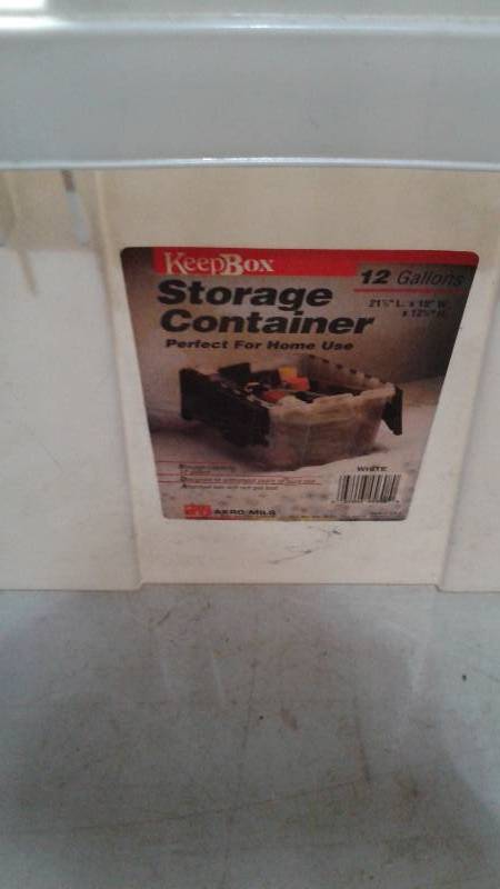 lot 81 image: Lot Of Three Plastic Folding Top Storage Bin Containers