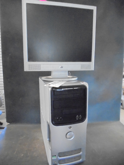 lot 8 image: Dell Dimension E521 Computer Desktop Tower and HP Monitor