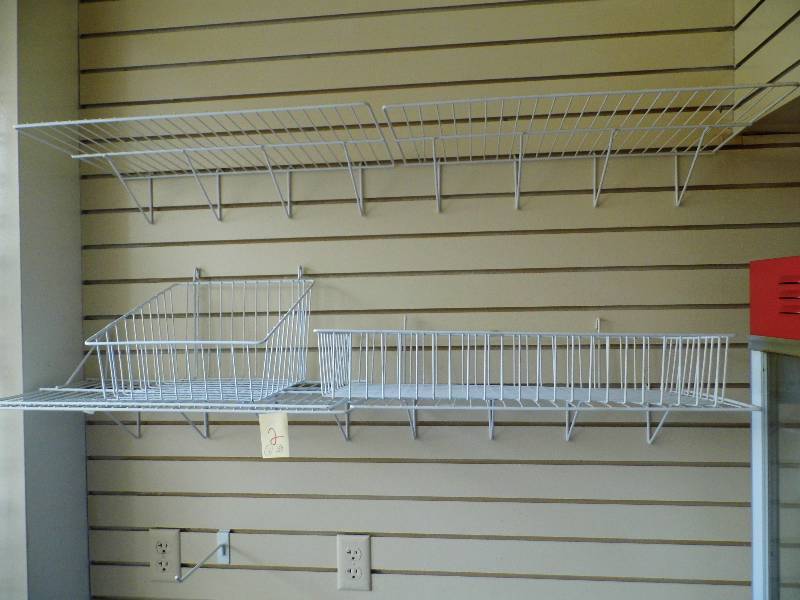 lot 2 image: Lot of 7 Grid Wall RacksShelves