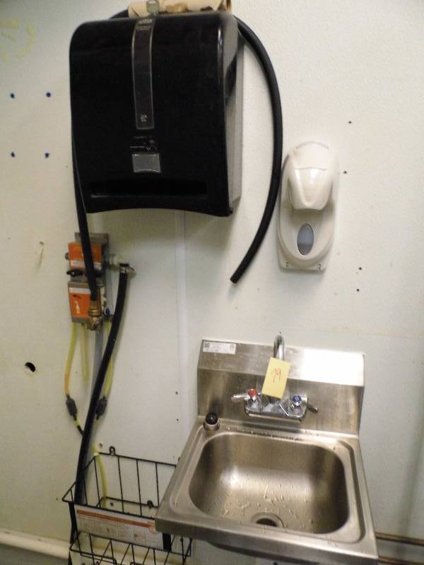 lot 79 image: Hand Sink - Towel Holder - Soap Dispenser