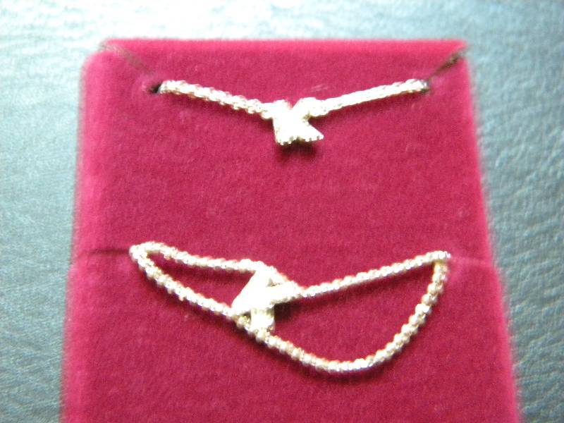 lot 19 image: Letter K Sterling Silver Necklace & Bracelet