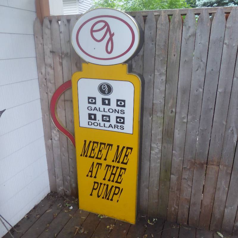 lot 1 image: Lighted Gas Pump Sign From the Minnesota Fair