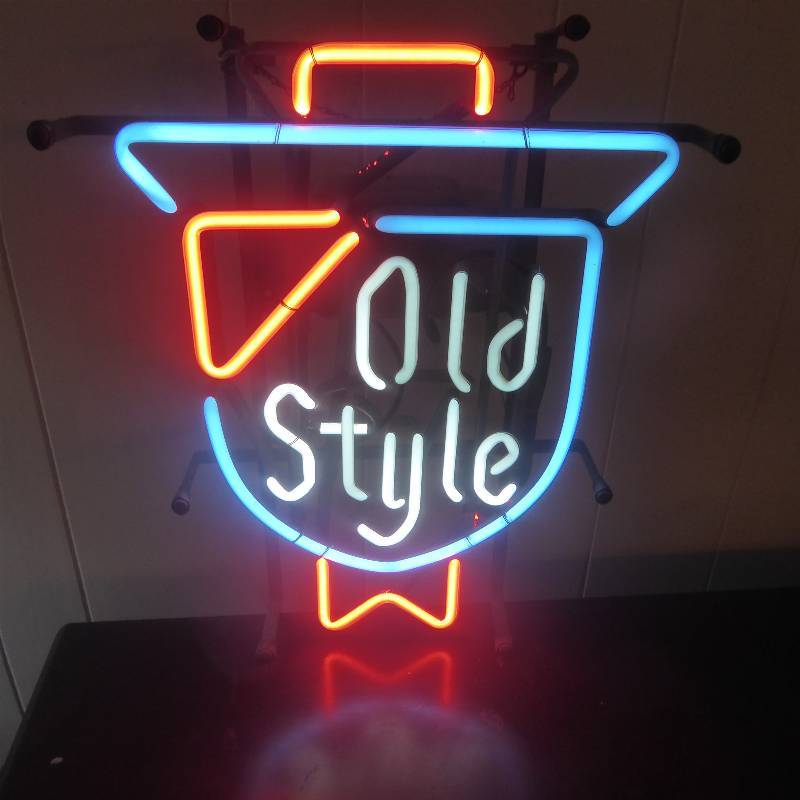 Old Style Beer Neon Sign  Vintage, Antique, Man Cave & Silver