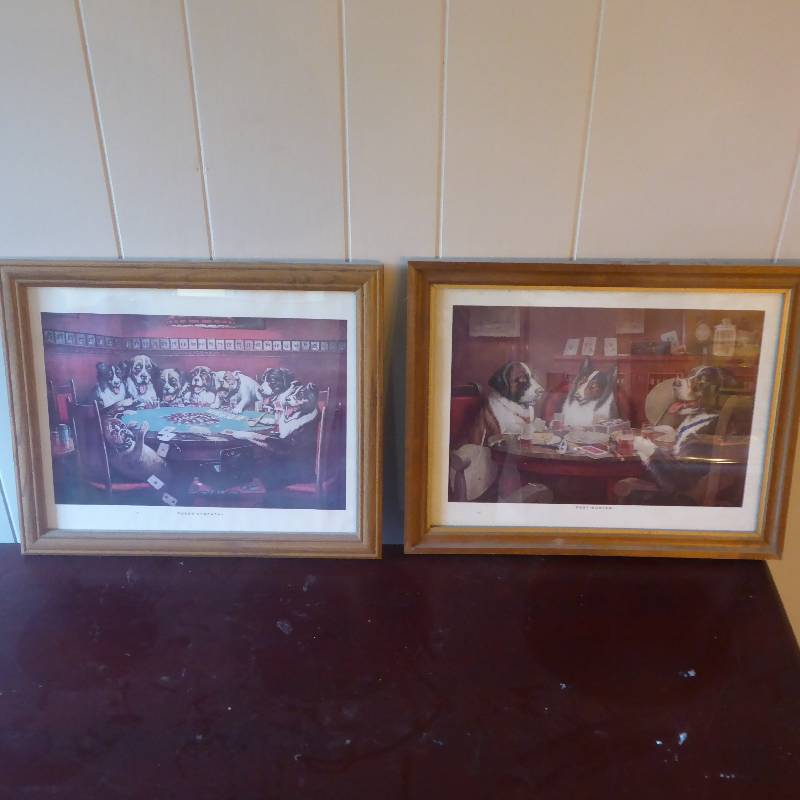 lot 21 image: Lot of Poker Dog Framed Pictures