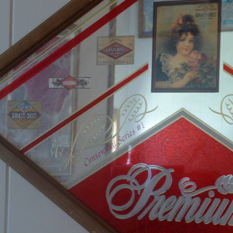 lot 25 image: Grain Belt Premium Centennial Series Mirror Sign
