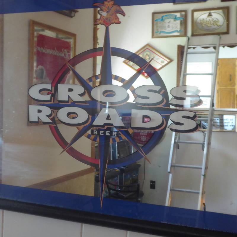 lot 29 image: Cross Roads Beer Mirror Sign