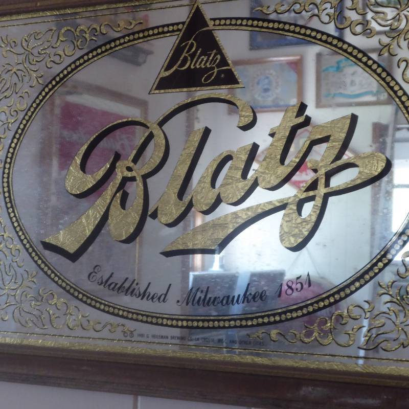 lot 33 image: Blatz Beer Mirror Sign