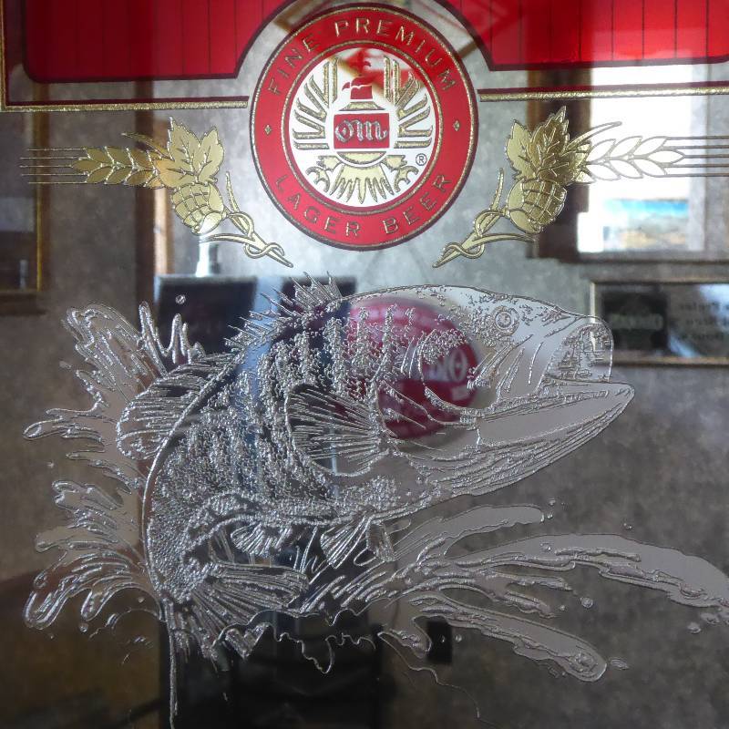 lot 36 image: Old Milwaukee Bass Theme Mirror Sign