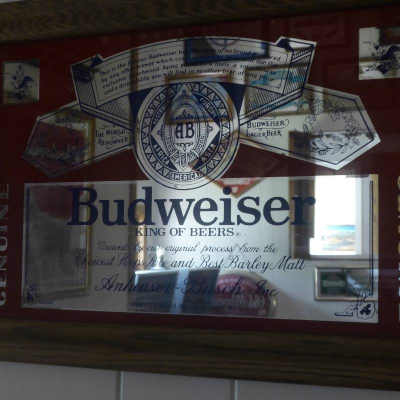lot 39 image: Budweiser Mirror Sign