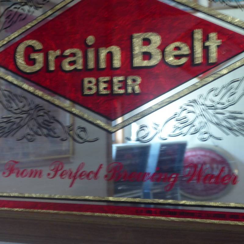 lot 43 image: Grain Belt Beer Mirror Sign