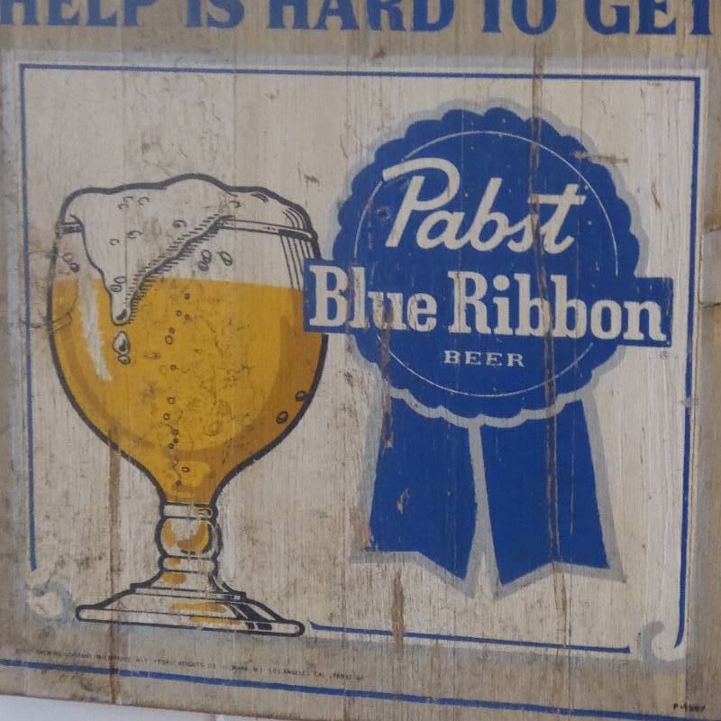 lot 49 image: Pabst Blue Ribbon Please Be Nice To The Bartender Wooden Sign