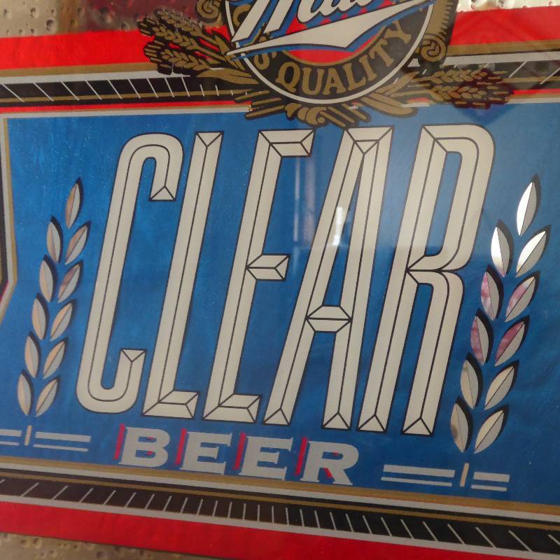 lot 50 image: Miller Clear Beer Mirror Sign