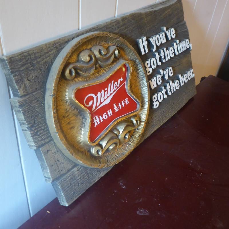 lot 56 image: Miller High Life Plastic Sign