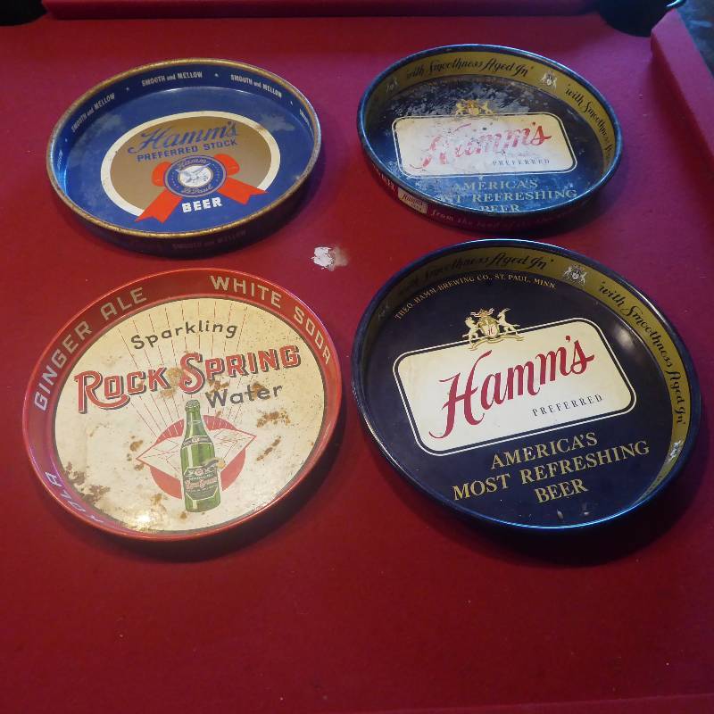 lot 79 image: Vintage Hamms Beer Serving Trays