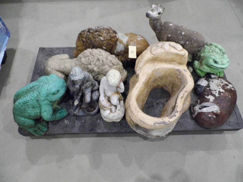 Assorted Concrete Yard Ornaments