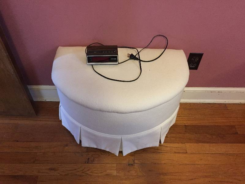 Padded Wall Chair & Alarm Clock