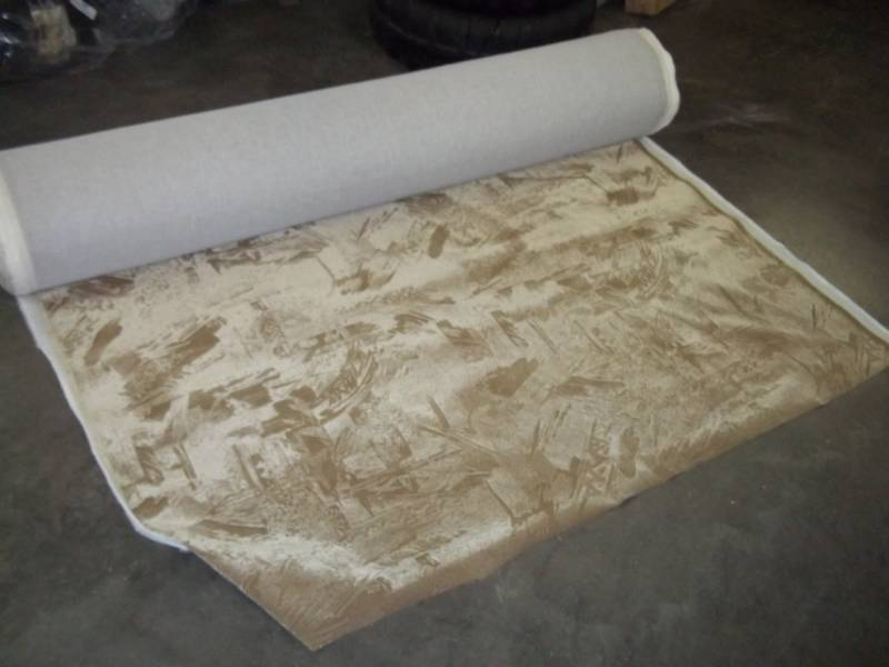 lot 71 image: Roll of Tan with pattern Fabric  Yards