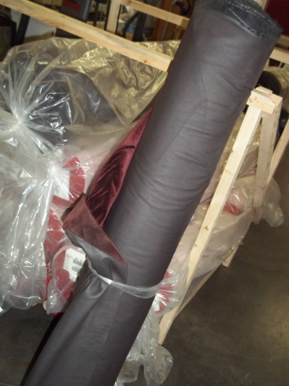 lot 121 image: Roll of Maroon Fabric  Yards