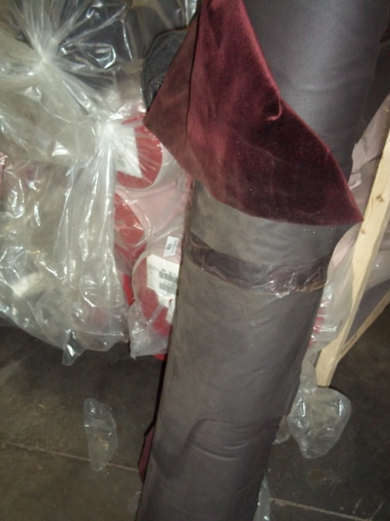 lot 122 image: Roll of Maroon Fabric  Yards
