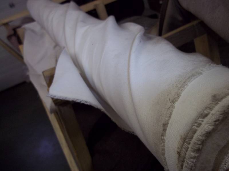 lot 125 image: Roll of White Fabric  Yards