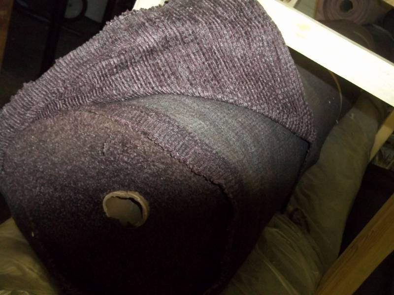 lot 132 image: Roll of Wine Colored Fabric  Yards