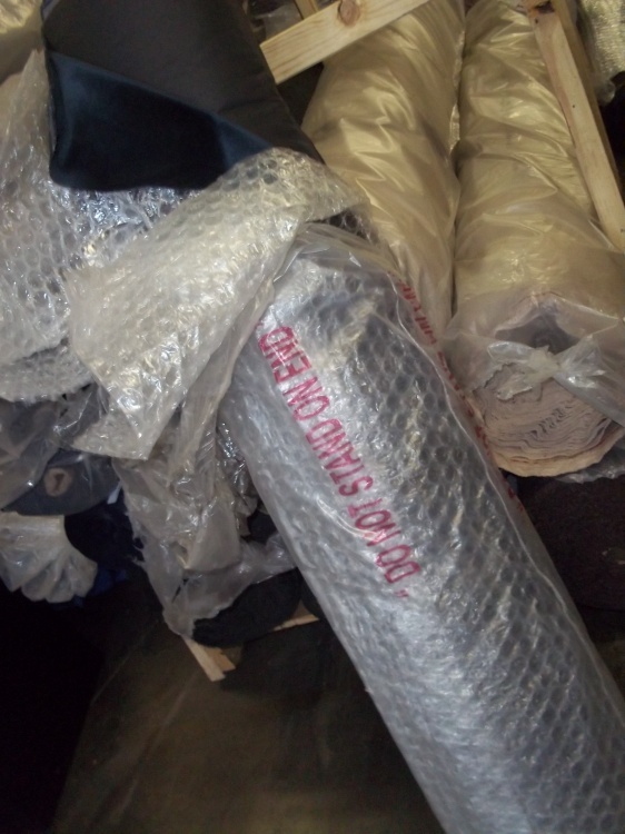 lot 143 image: Roll of Blue Fabric  Yards