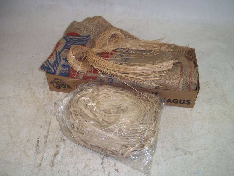 lot 46 image: Burlap Bags, Raffia