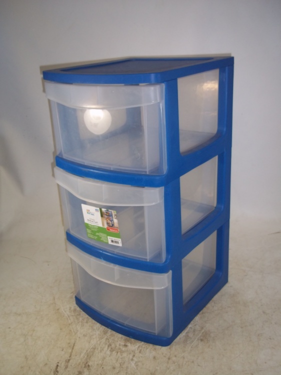 lot 169 image: 3 Drawer Plastic Storage