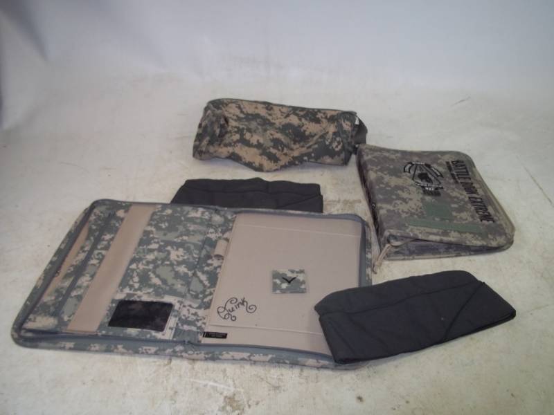 lot 173 image: Camo 3 Ring Binder, Folder, Small Bag, 2 Hats
