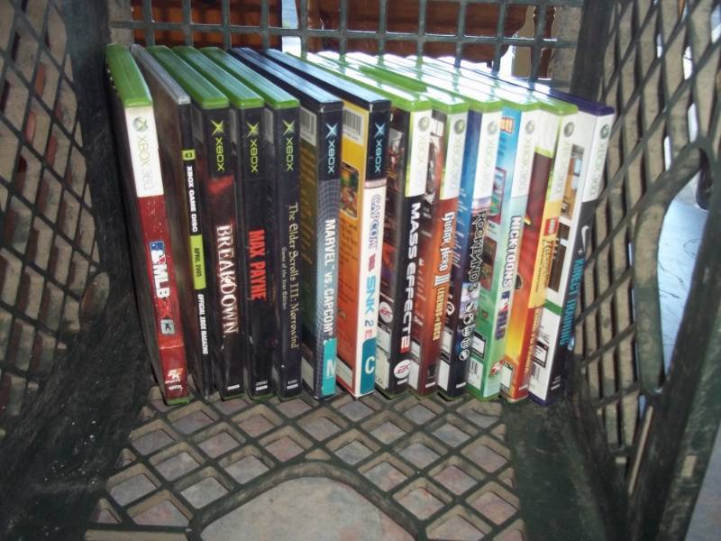 lot 184 image: X Box Games & Milk Crate