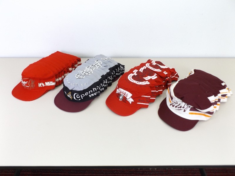 lot 37 image: New Old Stock 1980s Salesmans Sample Advertising Hat Collection
