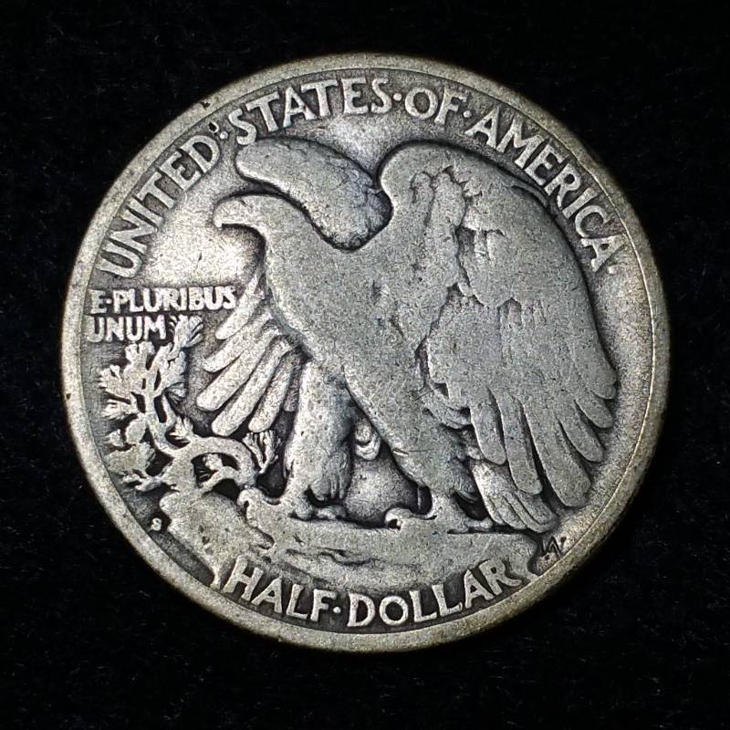 1937 S Walking Liberty Silver Half Dollar