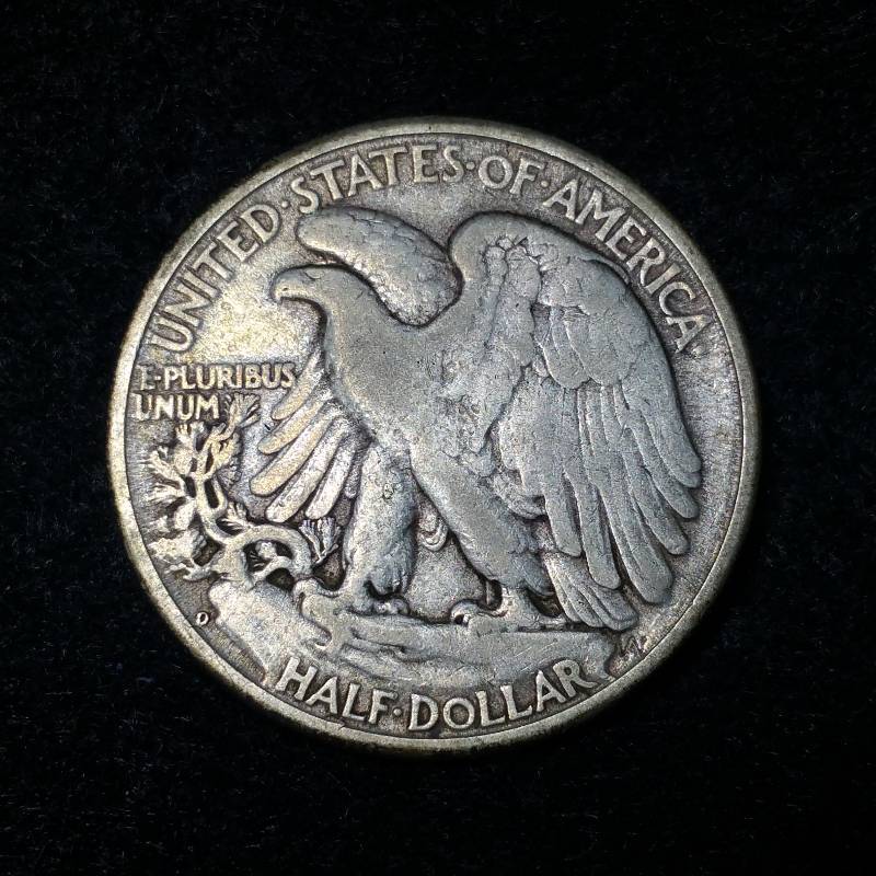 1945 D Walking Liberty Silver Half Dollar