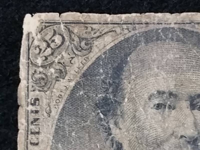1874 25 Cent Robert Walker Civil War Fractional Currency