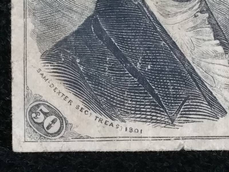 1863 50 Cent Samuel Dexter 4th Issue Civil War Fractional Currency