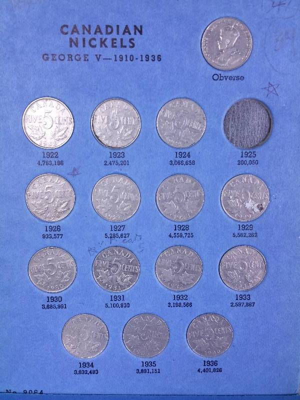 1922 to Current Canadian Nickel Collection
