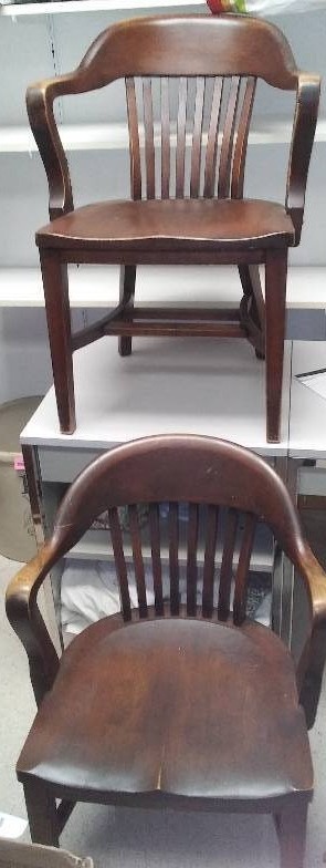 lot 187 image: Vintage wood side chairs (2)
