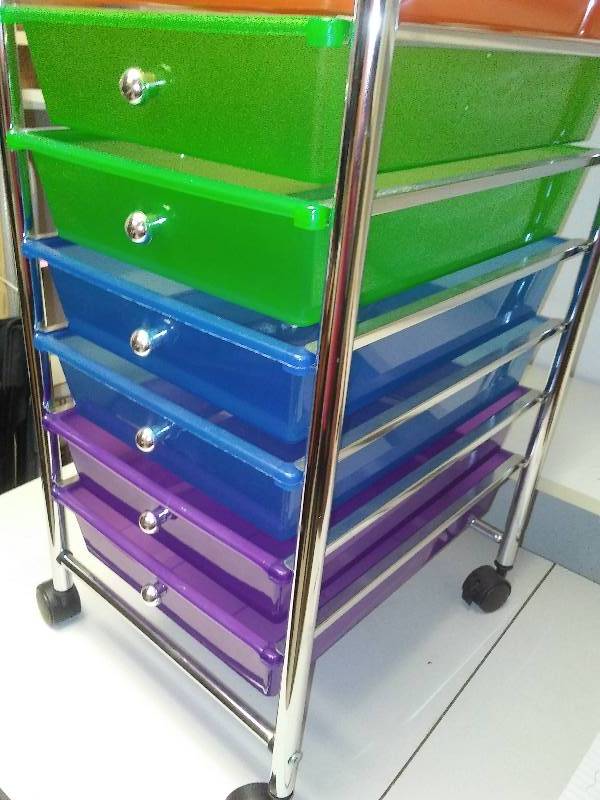 lot 194 image: Craft utility storage cart on casters